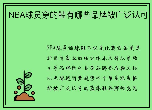 NBA球员穿的鞋有哪些品牌被广泛认可